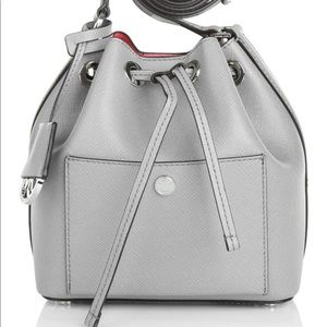 MICHAEL KORS Grey leather bucket bag